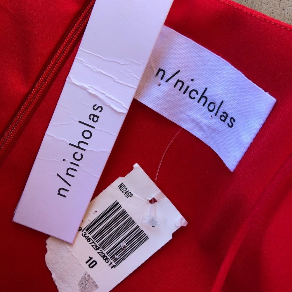 n/nicholas Ponti Off Shoulder Red Mini Dress - Picture 3 of 4
